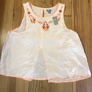 Aerie Peach Boho Floral Split Back Top Size M